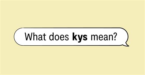 kys stands for|What Does KYS Mean in Texting (With Examples)